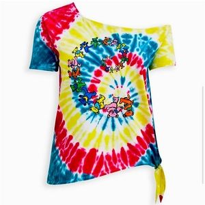 TORRID — BNWOT — Off-Shoulder Tee - Grateful Dead Rainbow Tie-Dye